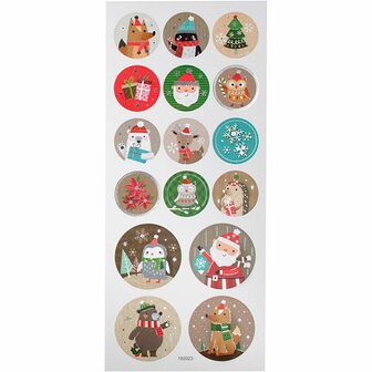 Stickers Goud - Kerstmis Stickers - Gouden Feestelijke Stickervellen - Zelfklevende DIY Plakstickers - Scrapbooking &amp; Kaarten Maken - 10x23 cm
