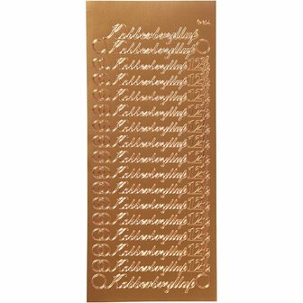 Stickers Goud - Koper Thema Stickers - Zelfklevende Kobberbryllup Stickervellen - Feestelijke Plakstickers - DIY Decoratie - Scrapbooking - 10x23 cm