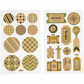 Stickers Labels - Tassenlabels &amp; Cirkels - Zelfklevende Plakstickers - DIY Knutselen &amp; Scrapbooking - Feestelijke Decoratie - 10x16 cm - 4 Vel