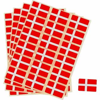 Stickers Vlag - Deense Vlag Stickers - Zelfklevende Rode &amp; Witte Stickervellen - DIY Decoratie Voor Kaarten Maken &amp; Scrapbooking - 72 Stuks