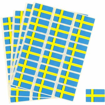 Vlag Stickers - Zweedse Vlag Stickers - Rood &amp; Wit Zelfklevend - Perfect Voor Scrapbooking, Reisdagboeken &amp; Wereldse Decoratie - 72 Stuks Per Vel