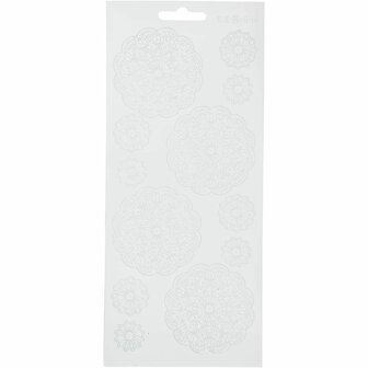 Stickers Wit - Bloemen Stickers - Zelfklevende Bloemen Thema Stickervellen - DIY Versiering - Kaarten Maken &amp; Scrapbooking - 10x23 cm