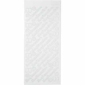 Stickers - wit - konfirmation - 10x23 cm