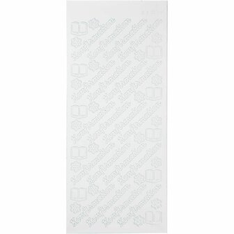 Stickers Wit - Konfirmation Stickers - Zelfklevende Plakstickers - DIY Feestelijke Stickervellen - Scrapbooking &amp; Kaarten Maken - 10x23 cm