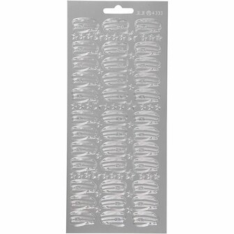 Stickers Zilver - Hoed Stickers - Zelfklevende Feestelijke Plakstickers - DIY Decoratie Voor Scrapbooking &amp; Kaarten Maken - 10x23 cm