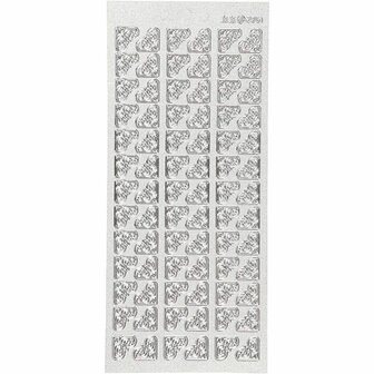 Stickers Zilver - Hoeken Stickers - Zelfklevende Hoek Stickervellen - DIY Versiering Voor Scrapbooking &amp; Hobbyprojecten - 10x23 cm