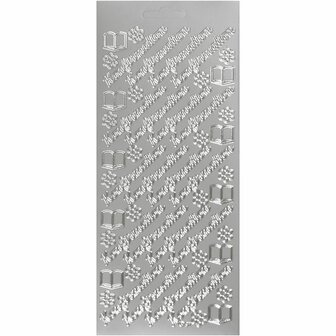 Stickers Zilver - Konfirmation Stickervel - Zelfklevende Plakstickers Voor Communie &amp; Doopfeest - DIY Feestdecoratie &amp; Scrapbooking - 10x23 cm