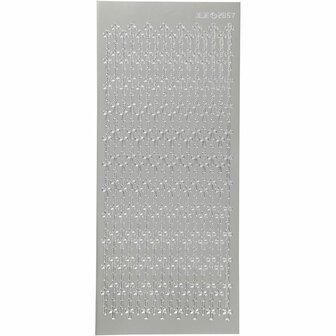Stickers Zilver - Kruis Stickers - Religieuze Zelfklevende Stickervellen - DIY Kaarten Maken &amp; Scrapbooking Decoratie - 10x23 cm