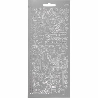 Stickers Zilver - Lantaarn Stickers - Zelfklevende Stickervellen Voor Sfeervolle Decoratie - DIY Feestelijke Versiering &amp; Scrapbooking - 10x23 cm