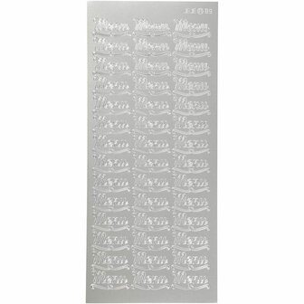 Stickers Zilver - Menu Stickers - Zelfklevende Kaarten Stickervellen - DIY Tafeldecoratie &amp; Scrapbooking - 10x23 cm