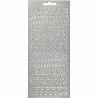 Stickers Zilver - Sport Stickervel - Zelfklevende Stickers Met Sport Thema - DIY Knutselen &amp; Kaarten Maken - 10x23 cm