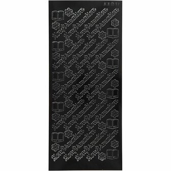 Stickers Zwart - Konfirmation Stickervel - Religieuze Zelfklevende Stickers - DIY Decoratie Voor Feestelijke Versiering - 10x23 cm