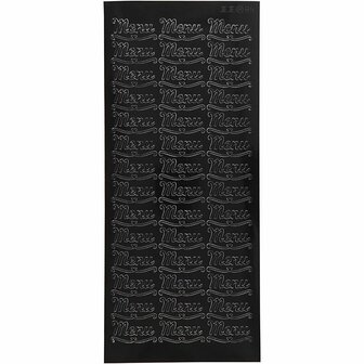 Stickers Zwart - Menu Stickers - Zelfklevende Kaarten Stickervellen - DIY Tafeldecoratie &amp; Scrapbooking - 10x23 cm