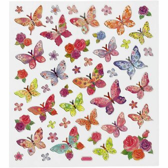 Stickers Vlinders - Creatieve Vlinder Stickers - Zelfklevende Stickervellen - DIY Decoratie Voor Scrapbooking &amp; Knutselen - 15x16,5 cm