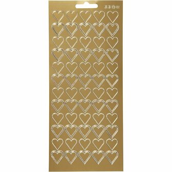 Stickers - Goud - Harten Vorm - Decoratie Stickers - Plakdecoratie - DIY Versiering - 10x23cm - 1 Vel