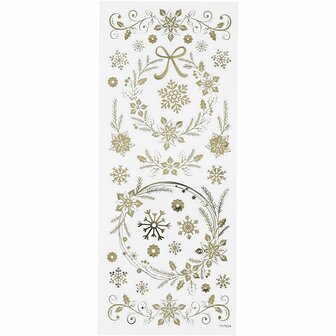 Stickers Goud - Kerststerren Stickervel - Zelfklevende Foliestickers Met Sterren - DIY Decoratie Voor Kerstkaarten &amp; Scrapbooking - 10x24 cm - 1 Vel