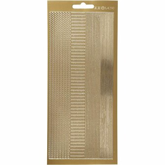 Stickers Goud - Randen Plakstickers - Zelfklevende Stickers Voor DIY Scrapbooking, Decoratie &amp; Kaarten Maken - 10x23 cm - 1 Vel