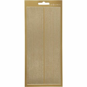 Stickers Goud - Randen Stickervel - Zelfklevende Stickers Voor Kaarten, Scrapbooking &amp; Knutselen - 10x23 cm - 1 Vel