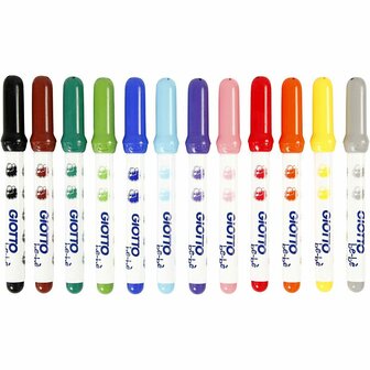 Stiften Diverse Kleuren - Viltstiften - Kleurstiften - Tekenstiften - Kinderstiften - Stiften Met Dikke Punt - Waterbasis - Zeer Kindvriendelijke Stiften - Lijndikte 3mm - Be-B&egrave; - 12 stuks