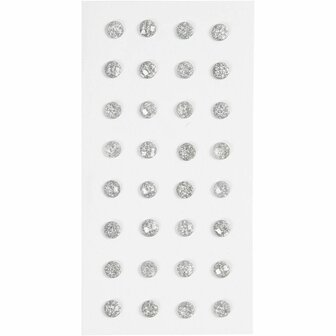 Strasstenen - Home deco - Kunststof - Zilver - 0,08cm - Happy Moments - 32 Stuks