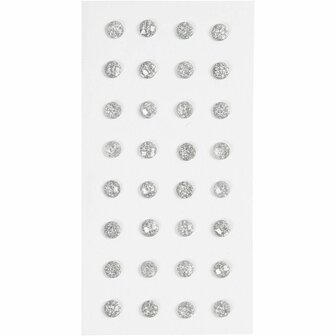 Strasstenen - Home deco - Kunststof - Zilver - 0,08cm - Happy Moments - 32 Stuks