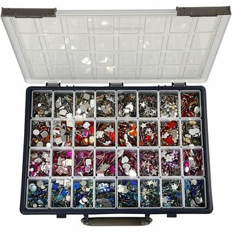 Strasstenen Assortiment 6-16 mm - 32 Designs, 32x360 Stuks - Inclusief Raaco Opslagdoos voor DIY