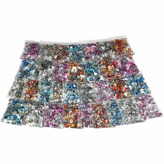 Strasstenen Set - Diverse Kleuren - 6-16 mm - 32 Dozen - Glinsterende Decoratieve Steentjes voor DIY