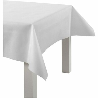 Wit Tafelkleed - Waterafstotend en Herbruikbaar Tafellaken - Stevig Namaaktextiel - Luxe Tafeldecoratie voor Feesten, Bruiloften en Evenementen - Stijlvolle Tafelbescherming - 10 Meter Rol