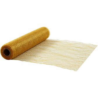 Tafelloper - Lang Tafelkleed - Smal Tafelkleed - Gouden Tafelloper - Tafeltextiel Goud - Feestelijk - Luxe Tafeltextiel - Elegante tafeldecoratie - Happy Moments - 100% Polyester - 30cm x 10 mtr
