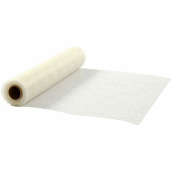 Tafelloper - Lang Tafelkleed - Smal Tafelkleed - Off-White Tafelloper - Tafeltextiel Off-White - Feestelijk - Luxe Tafeltextiel - Elegante Tafeldecoratie - 30cm x 10 mtr