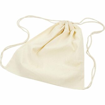 Katoenen Gymtas - Herbruikbare Stoffen Rugzak met Treksluiting - DIY Bedrukbare Sporttas - Lichtgewicht en Duurzaam - Perfect voor School, Sport en Promotie - Milieuvriendelijk - 3 Stuks