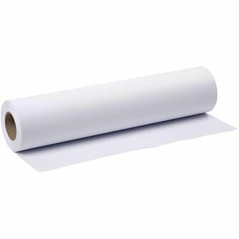 Tekenpapier op rol - Wit - B: 42 cm - 80 gram - 50 m - 1 rol