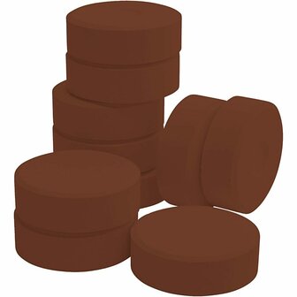 Tempera Verfblokken - Waterverf - 10 Stuks - Bunt Sienna - Geschikt voor Papier en Karton - Ideaal voor Scholen - Afmeting 19 x 57 mm - Ronde Blokken