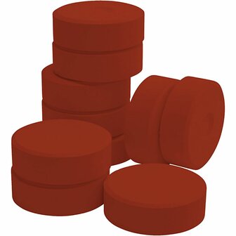 Tempera Verfblokken - Waterverf - 10 Stuks - Crimson Red - Geschikt voor Papier en Karton - Ideaal voor Scholen - Afmeting 19 x 57 mm - Ronde Blokken