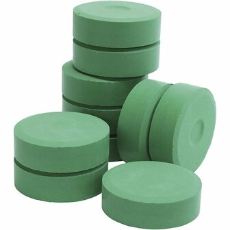 Tempera Verfblokken - Waterverf - 10 Stuks - Groen - Geschikt voor Papier en Karton - Ideaal voor Scholen - Afmeting 19 x 57 mm - Ronde Blokken