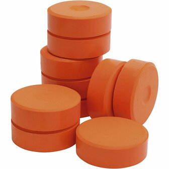 Tempera Verfblokken - Waterverf - 10 Stuks - Oranje - Geschikt voor Papier en Karton - Ideaal voor Scholen - Afmeting 19 x 57 mm - Ronde Blokken