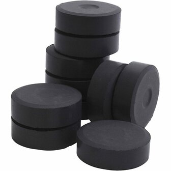 Tempera Verfblokken - Waterverf - 10 Stuks - Zwart - Geschikt voor Papier en Karton - Ideaal voor Scholen - Afmeting 19 x 57 mm - Ronde Blokken