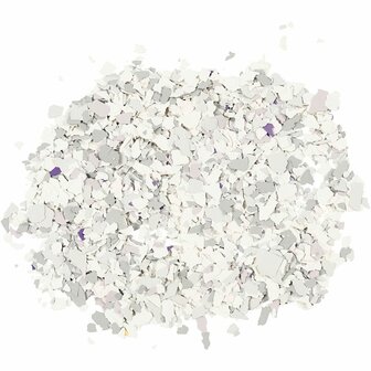 Terrazzo Vlokken - DIY Decoratie Materialen - Luxe Verfvlokken voor Terrazzo Effect op Muren, Meubels en Creatieve Kunstprojecten - Hoogwaardige Kunststof Vlokken - Lichtgrijs - 90 gram