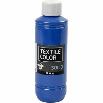 Textielverf - Kledingverf - Briljant Blauw - Dekkend - Solid - Textile Color - Creotime - 250 ml