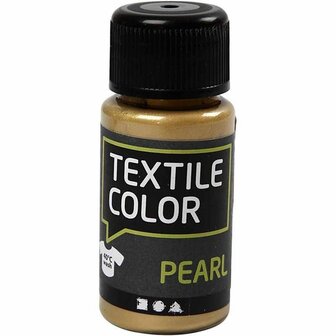 Textielverf - Dekkend - Goud - Parelmoer - Creotime - 50 ml