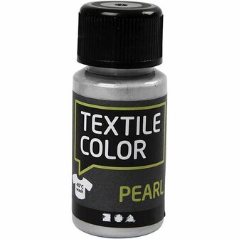 Textielverf Zilver  Zilveren Kledingverf  Stofverf  Textiel Kleurstof  Stoffenverf  Verf Voor Kleding  Textiel Verven  Kleurstof Voor Stof  DIY Kleding Verven  Dekkend  Parelmoer  50 ml