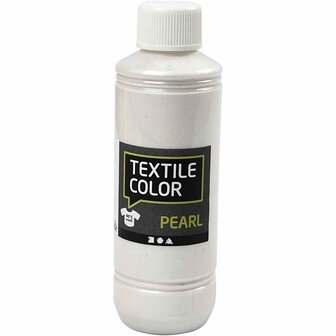 Textielverf Parelmoer &ndash; Parelmoer Kledingverf &ndash; Stofverf &ndash; Textiel Kleurstof &ndash; Stoffenverf &ndash; Verf Voor Kleding &ndash; Textiel Verven &ndash; Kleurstof Voor Stof &ndash; DIY Kleding Verven &ndash; Dekkend &ndash; 250 ml &ndash; 1 stuk