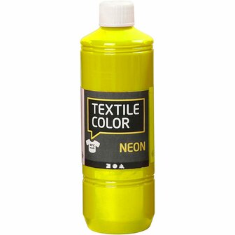 Textielverf Neon Geel &ndash; Gele Kledingverf &ndash; Stofverf &ndash; Textiel Kleurstof &ndash; Stoffenverf &ndash; Verf Voor Kleding &ndash; Textiel Verven &ndash; Kleurstof Voor Stof &ndash; DIY Kleding Verven &ndash; Fluoriserend Geel &ndash; 500 ml