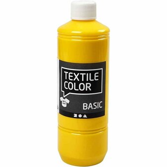 Textielverf - Kledingverf - Primair Geel - Basic - Textile Color - Creotime - 500 ml