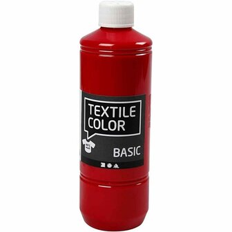 Textielverf - Kledingverf - Primair Rood - Basic - Textile Color - Creotime - 500 ml
