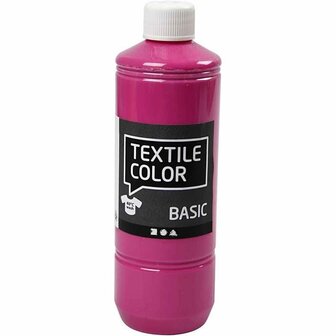 Textielverf - Kledingverf - Roze - Basic - Textile Color - Creotime - 500 ml