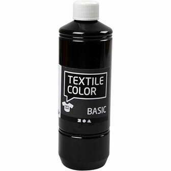 Textielverf - Kledingverf - Zwart - Basic - Textile Color - Creotime - 500 ml