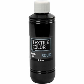Textielverf Zwart &ndash; Kledingverf &ndash; Stofverf &ndash; Textiel Kleurstof &ndash; Stoffenverf &ndash; Verf Voor Kleding &ndash; Textiel Verven &ndash; DIY Kleding Verven &ndash; Dekkend &ndash; 250 ml &ndash; 1 Stuk