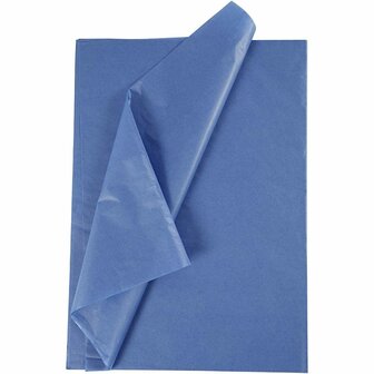 Tissuepapier - Zijdepapier - Crepepapier - Vloeipapier - Blauw - Verpakken - Decoreren - Knutselen - 50x70 cm - 14 gram - 10 vellen