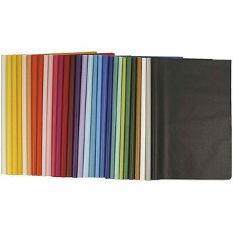 Tissuepapier - Diverse Kleuren - Diverse Kleuren - 50x70 cm - 14 gram - 300 vellen